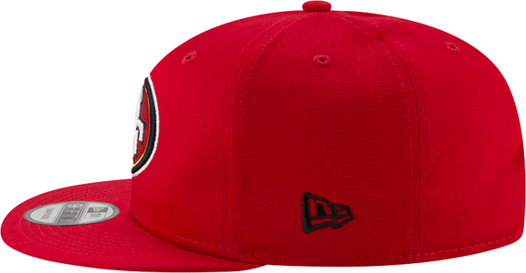 Men's San Francisco 49ers New Era Scarlet Basic 9FIFTY Adjustable Snapback Hat side view