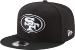 Men's San Francisco 49ers Black On White NFL Basic 9Fifty Snapback