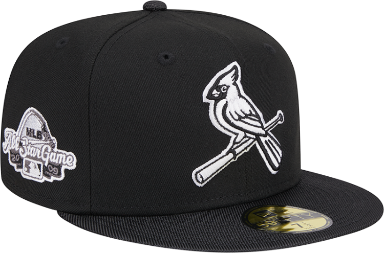 New Era St. Louis Cardinals 2009 Throwback All Star Game patch with Black/White Bird 5950 Fitted Cap