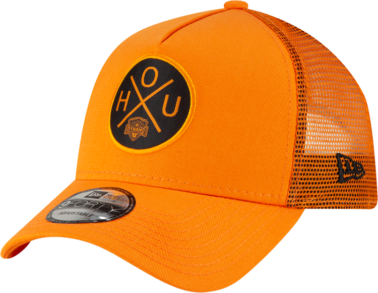 Men's Houston Dynamo New Era Orange Quad Patch 9FORTY Snapback Hat