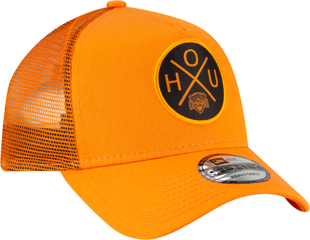 Men's Houston Dynamo New Era Orange Quad Patch 9FORTY Snapback Hat