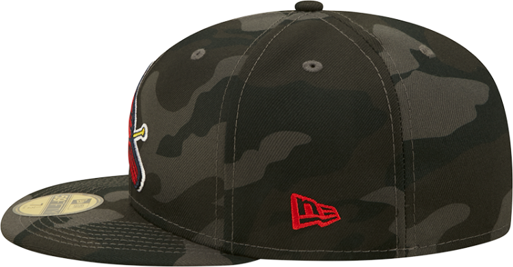 New Era St. Louis Cardinals Camo black Vize 5950 Fitted MLB Alternate Flat bill baseball cap detail view