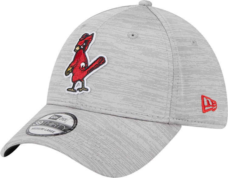Men's St. Louis Cardinals New Era Gray 2023 Clubhouse 39THIRTY Flex Hat side view