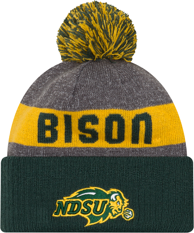 North Dakota State Bison New Era sport Knit Beanie side view