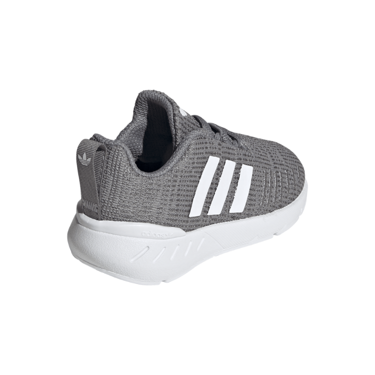 ADIDAS GW8186 SWIFT RUN 22 EL INF'S (Medium) Grey/White/Grey Mesh Running Shoes back view