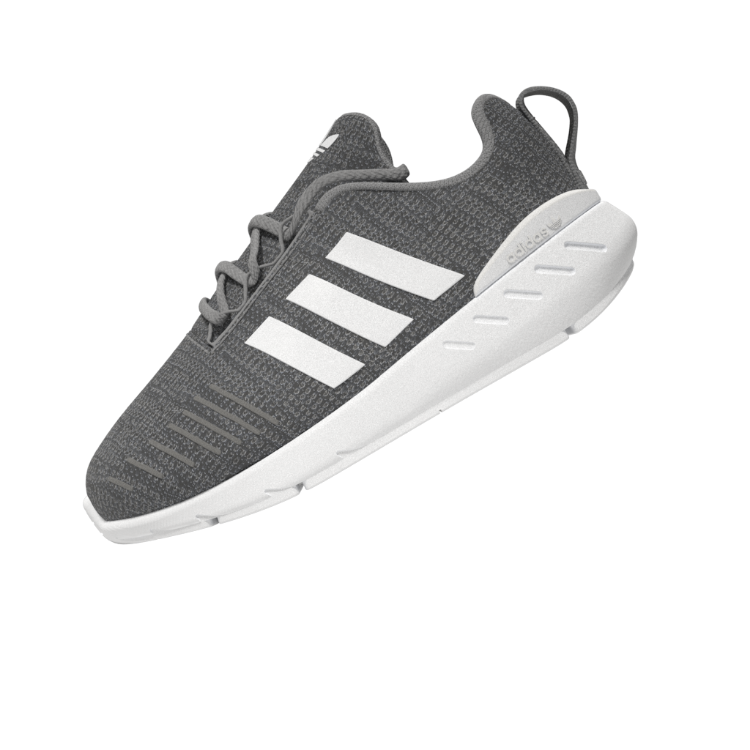 ADIDAS GW8186 SWIFT RUN 22 EL INF'S (Medium) Grey/White/Grey Mesh Running Shoes detail view