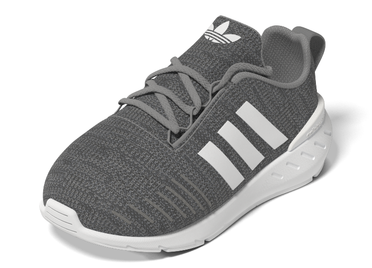 ADIDAS GW8186 SWIFT RUN 22 EL INF'S (Medium) Grey/White/Grey Mesh Running Shoes image 5
