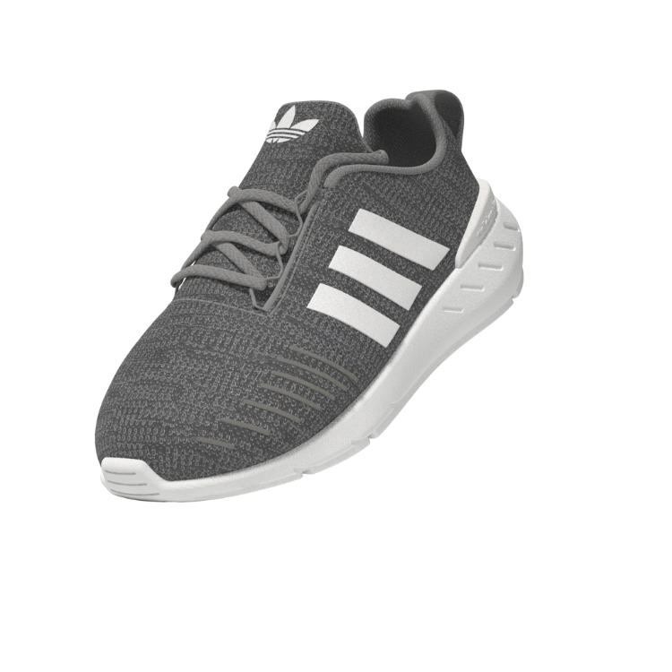 ADIDAS GW8186 SWIFT RUN 22 EL INF'S (Medium) Grey/White/Grey Mesh Running Shoes image 6