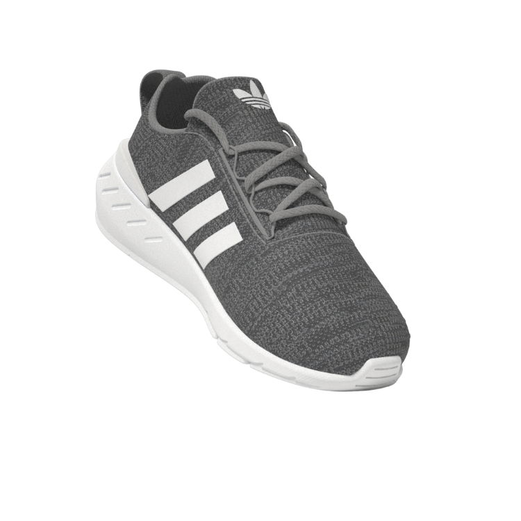 ADIDAS GW8186 SWIFT RUN 22 EL INF'S (Medium) Grey/White/Grey Mesh Running Shoes image 9
