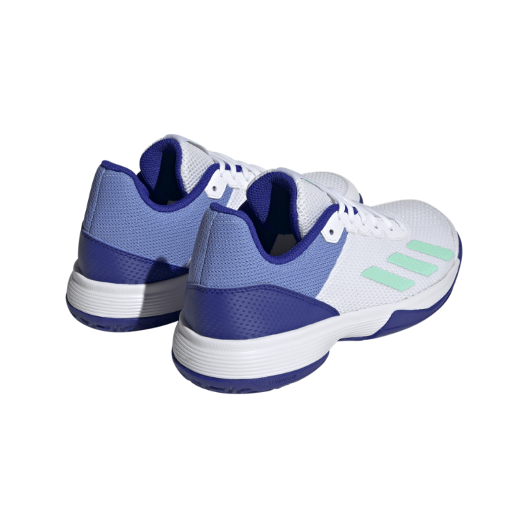 HP9715 Adidas Juniors' Courtflash Tennis Shoes Footwear White and Pulse Mint side view