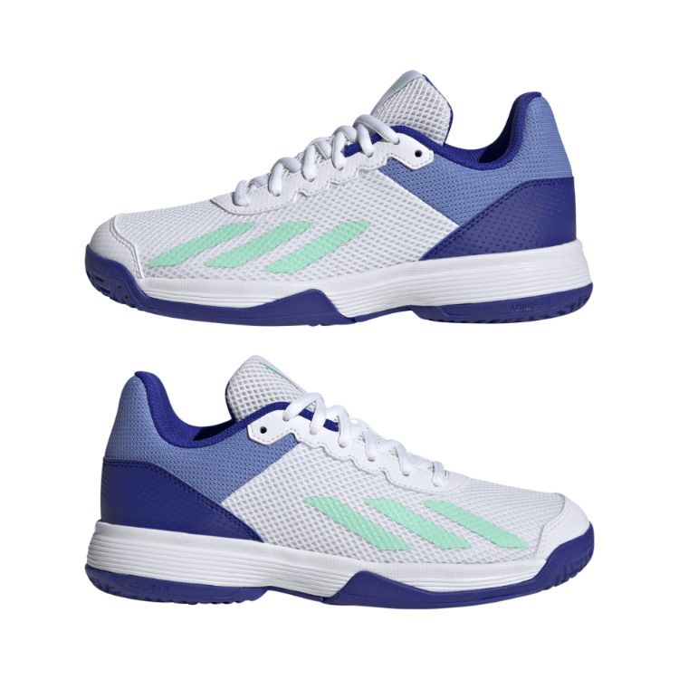 HP9715 Adidas Juniors' Courtflash Tennis Shoes Footwear White and Pulse Mint image 5