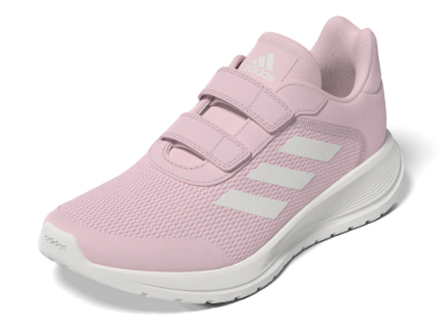 Adidas Tensaur Run 2.0 CF K pink white strap kids preschool running shoes GZ3436 front view