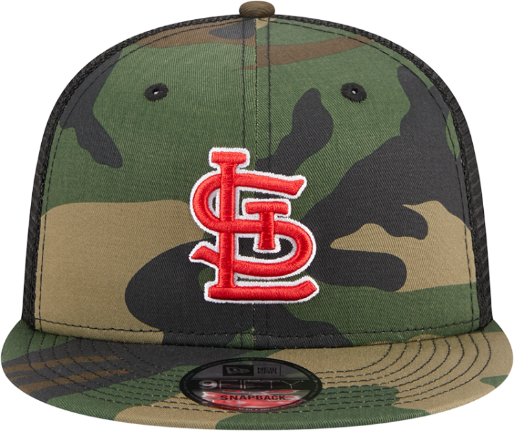 St. Louis Cardinals New Era Woodland Camo Trucker 9FIFTY Snapback Hat - Camo