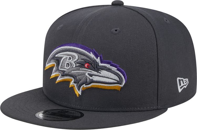 Baltimore Ravens New Era 2024 NFL Draft On-Stage 9FIFTY Snapback Hat - Black side view