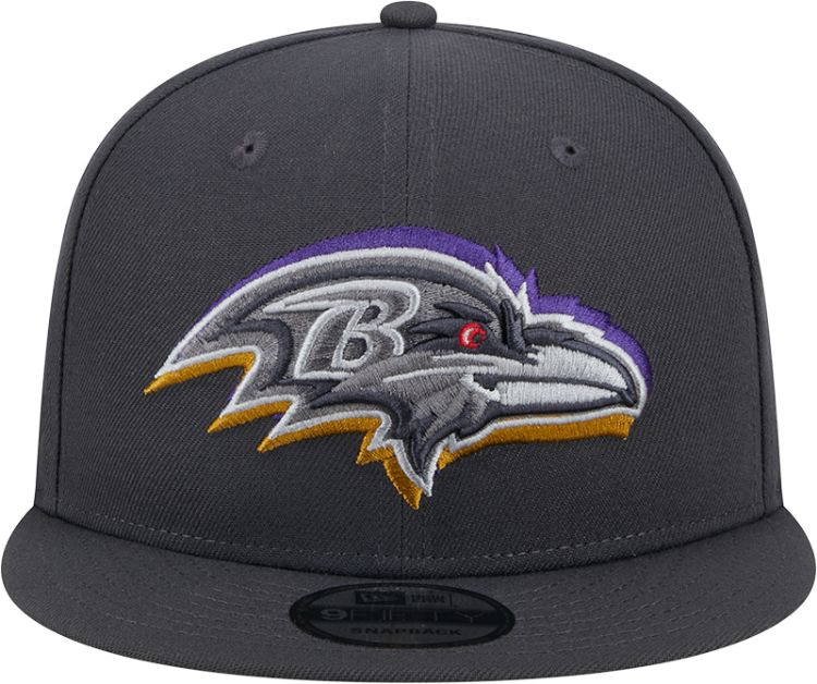 Baltimore Ravens New Era 2024 NFL Draft On-Stage 9FIFTY Snapback Hat - Black back view