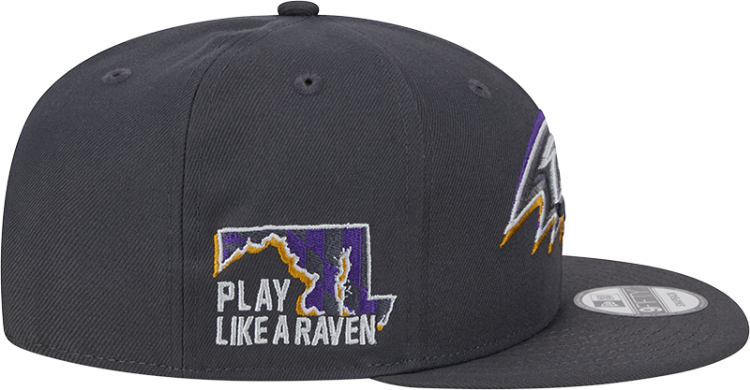 Baltimore Ravens New Era 2024 NFL Draft On-Stage 9FIFTY Snapback Hat - Black detail view