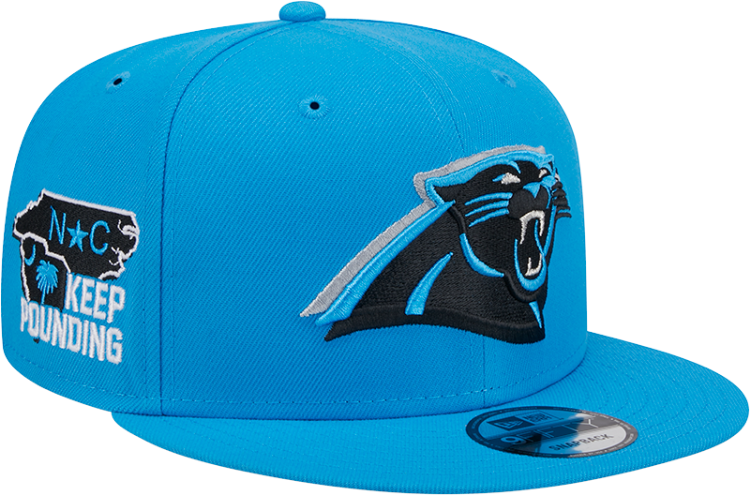 Carolina Panthers New Era 2024 NFL Draft On-Stage 9FIFTY Snapback Hat side view