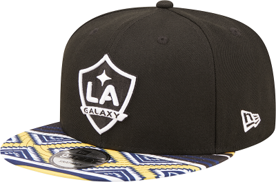 New Era LA Galaxy 9Fifty Snapback Hat (Black/Multi) front view