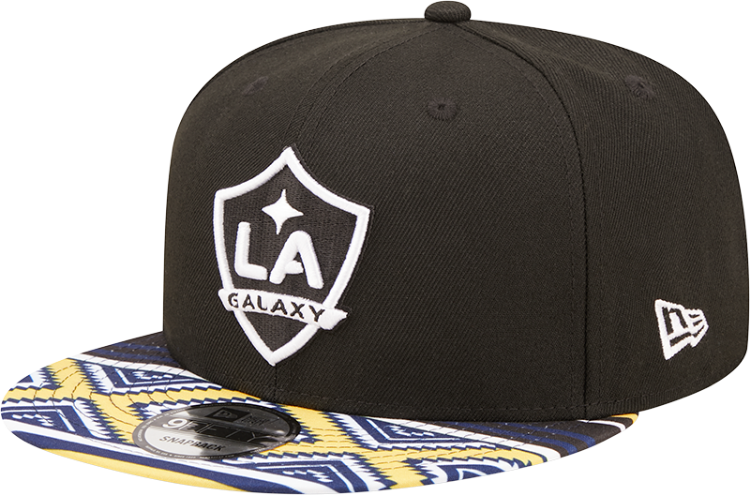 New Era LA Galaxy 9Fifty Snapback Hat (Black/Multi) front view