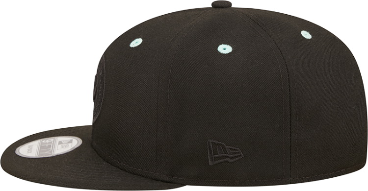 Men's Charlotte FC New Era Black Logo Classic 9FIFTY Snapback Hat detail view