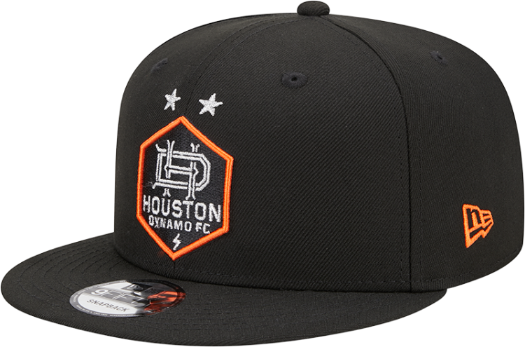 New Era Adult Houston Dynamo 2023 9Fifty Logo Black Adjustable Hat side view