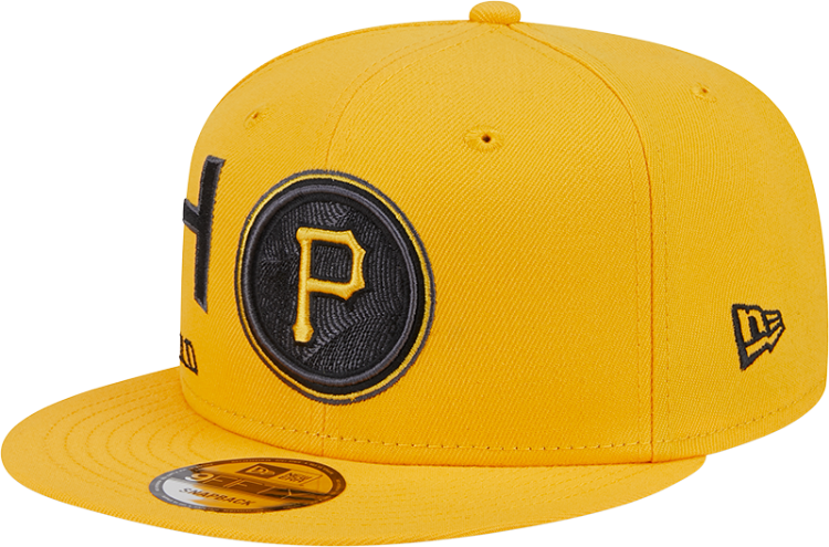Men's Pittsburgh Pirates New Era Gold City Connect Icon 9FIFTY Snapback Hat front view