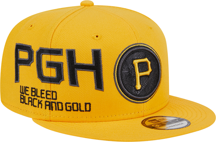 Men's Pittsburgh Pirates New Era Gold City Connect Icon 9FIFTY Snapback Hat side view
