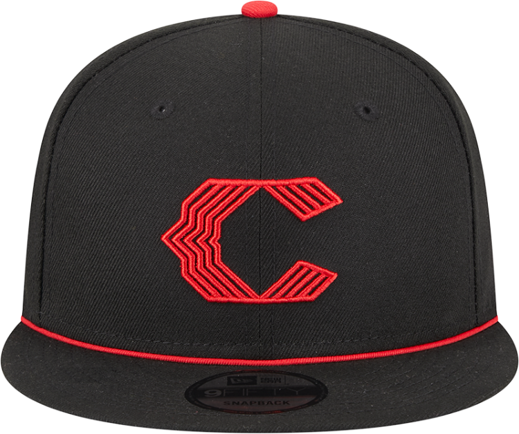 Cincinnati Reds MLB City Connect 2024 Black 9FIFTY Snapback Hat
