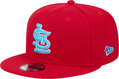 St. Louis Cardinals Father's Day 2024 On Field Teal Blue New Era Snapback Hat side view