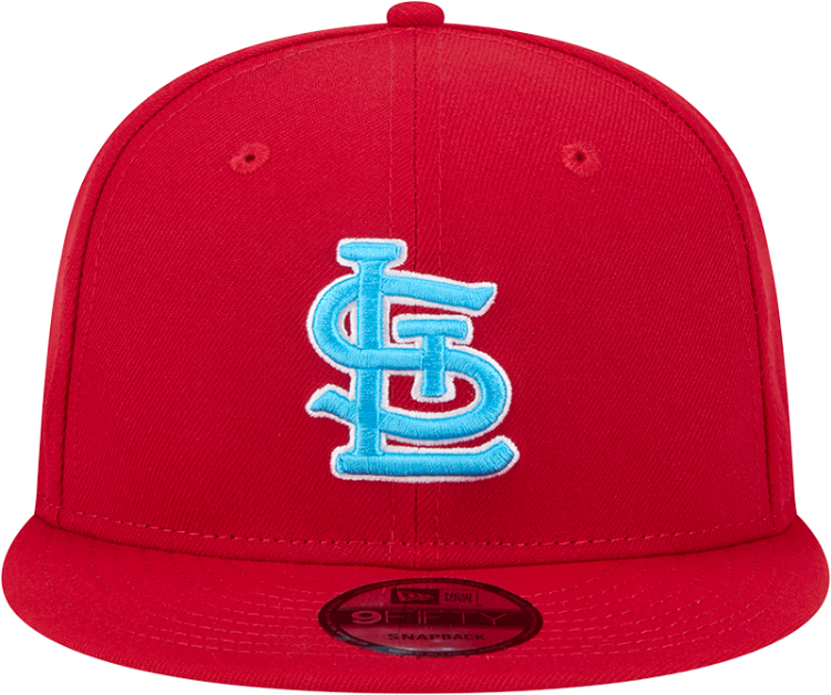 St. Louis Cardinals Father's Day 2024 On Field Teal Blue New Era Snapback Hat back view