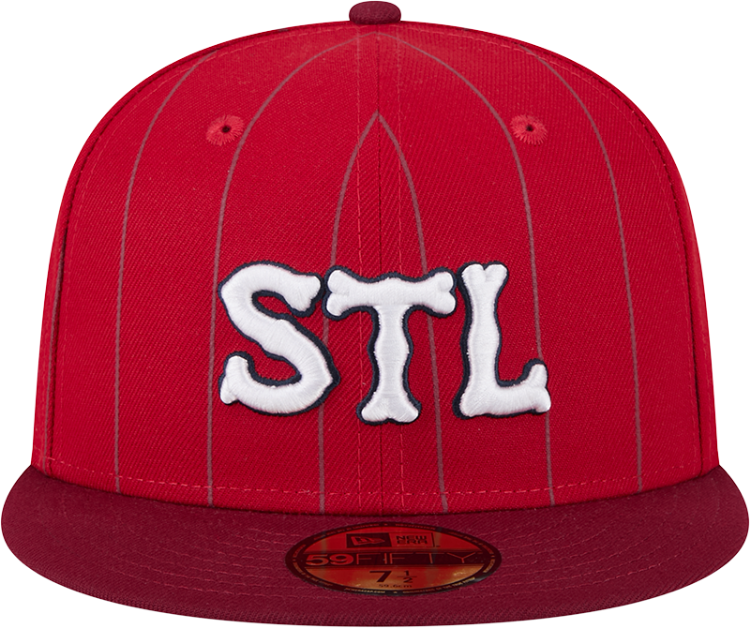 Men's St. Louis Cardinals New Era Red 2024 City Connect Throwback 59FIFTY Fitted Hat back view