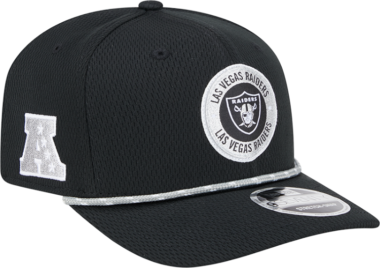 New Era Las Vegas Raiders 2024 Sideline Stretch 9SEVENTY Adjustable Hat front view