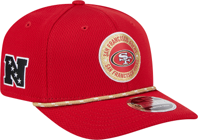 New Era San Francisco 49ers 2024 Sideline Stretch 9SEVENTY Adjustable Hat front view
