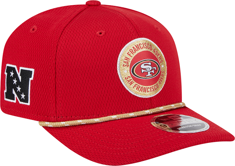 New Era San Francisco 49ers 2024 Sideline Stretch 9SEVENTY Adjustable Hat front view