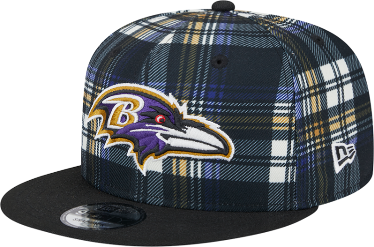 New Era 2024 Baltimore Ravens Statement Grey Sideline 950 Snapback Adjustable Hat front view