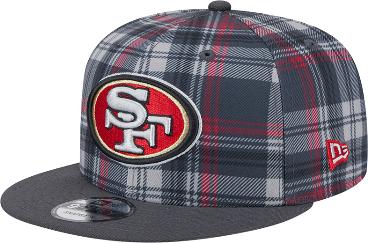 New Era 202 San Francisco 49ers Statement Grey Sideline 950 Snapback Adjustable Hat front view