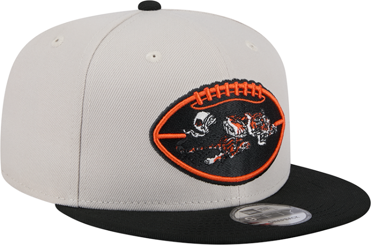 Cincinnati Bengals New Era 2024 Sideline Historic 59FIFTY Fitted Hat - Stone/Black front view