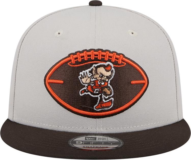 Cleveland Browns New Era 2024 Sideline Historic 59FIFTY Fitted Hat - Stone/Black back view