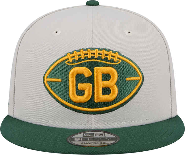 Green Bay Packers New Era 2024 Sideline Historic 59FIFTY Fitted Hat - Stone/Black back view