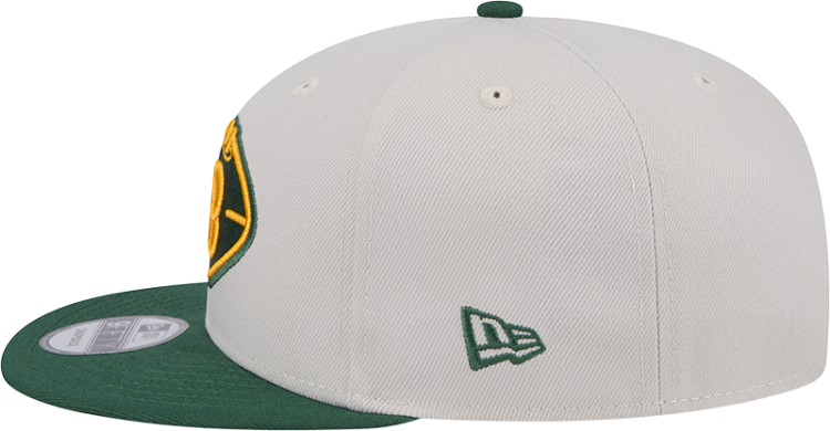Green Bay Packers New Era 2024 Sideline Historic 59FIFTY Fitted Hat - Stone/Black detail view