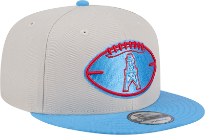 Houston Oilers New Era 2024 Sideline Historic 59FIFTY Fitted Hat - Stone/Black front view