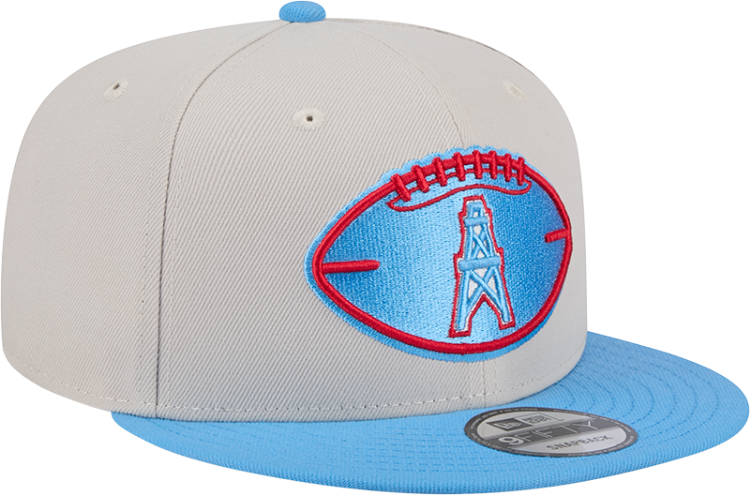 Houston Oilers New Era 2024 Sideline Historic 59FIFTY Fitted Hat - Stone/Black front view