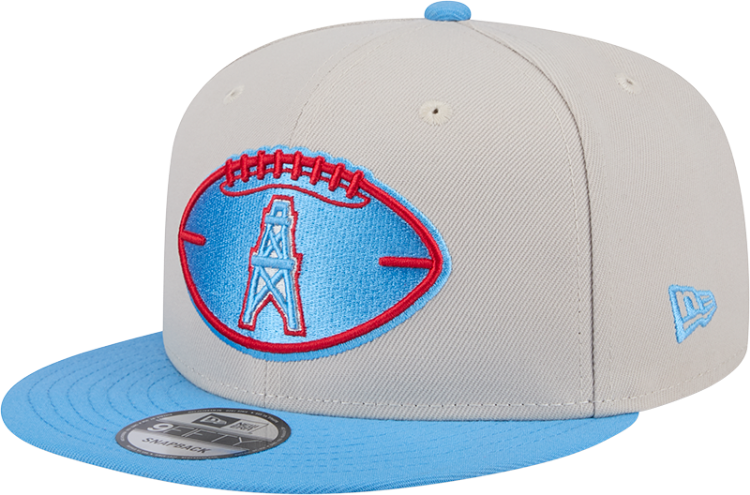 Houston Oilers New Era 2024 Sideline Historic 59FIFTY Fitted Hat - Stone/Black side view