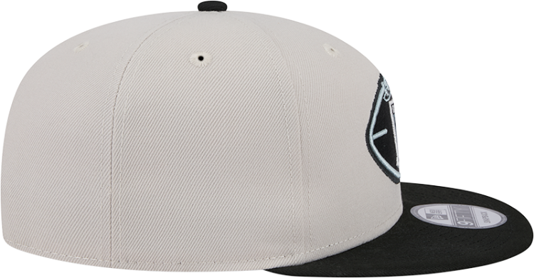Oakland Raiders New Era 2024 Sideline Historic 59FIFTY Fitted Hat - Stone/Black