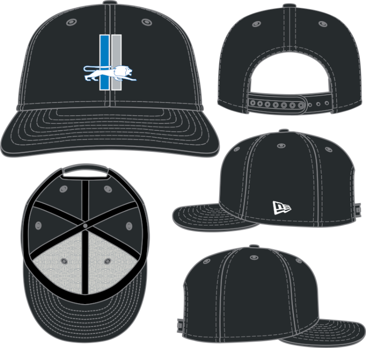 New Era Detroit Lions 2024 Graphite Stretch 9SEVENTY Adjustable Hat front view