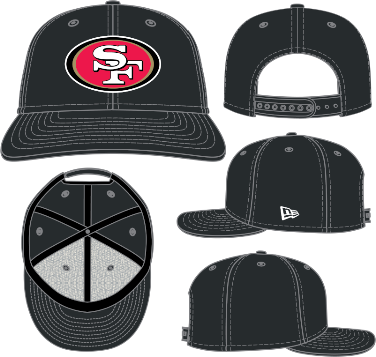 New Era San Francisco 49ers 2024 Graphite Stretch 9SEVENTY Adjustable Hat front view
