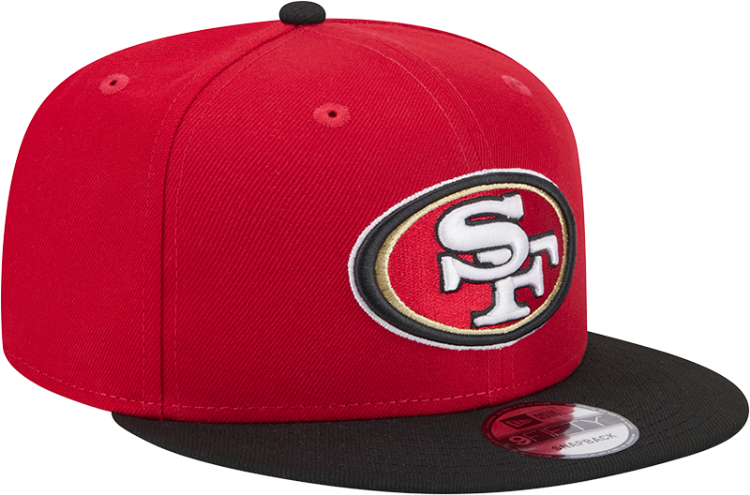 San Francisco 49ers 2025 New Era 9FIFTY Snapback Hat – Official Sideline Cap in Red & Black side view