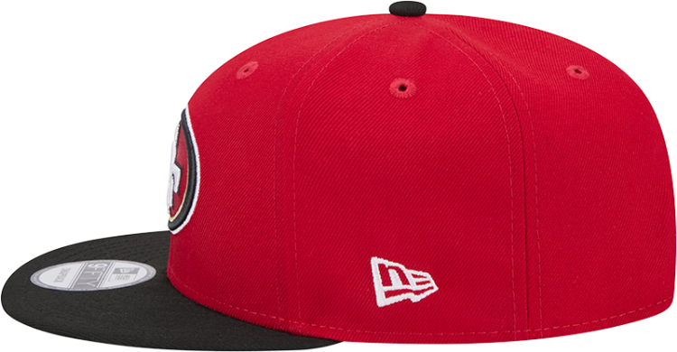 San Francisco 49ers 2025 New Era 9FIFTY Snapback Hat – Official Sideline Cap in Red & Black detail view