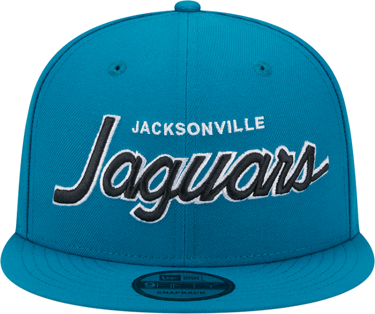 Jacksonville Jaguars New Era Main Script 9FIFTY Snapback Hat - Teal back view