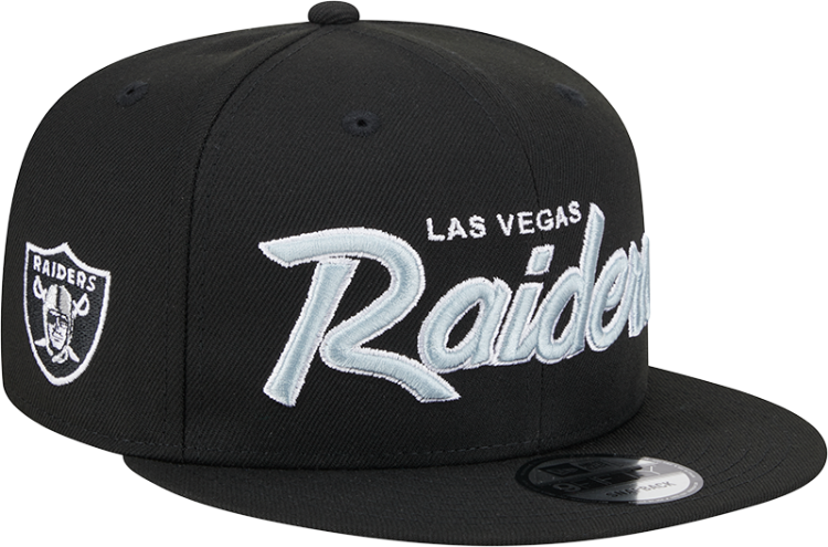 Men's Las Vegas Raiders New Era Black Main Script 9FIFTY Snapback Hat